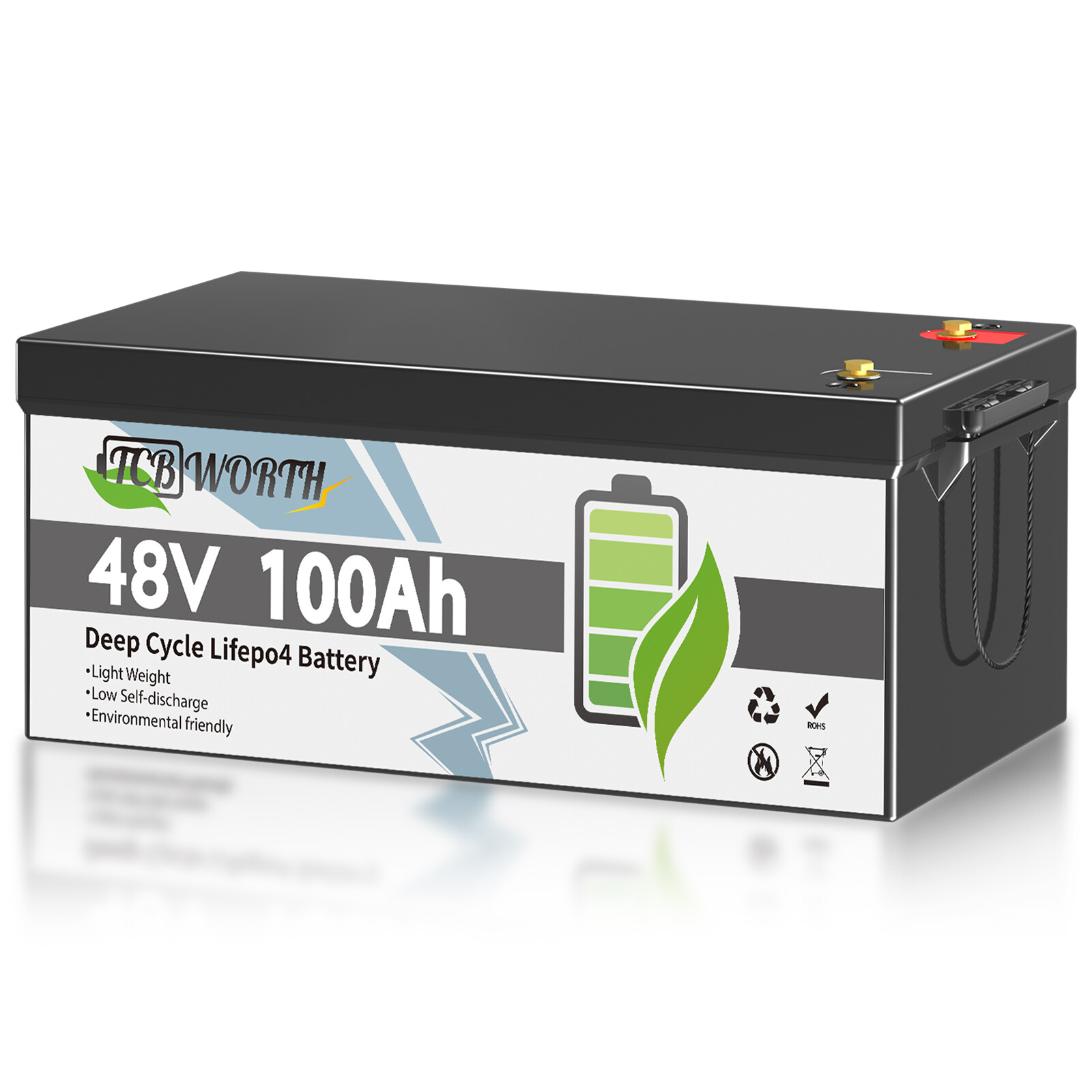 48V 100Ah Lithium LiFePO4 Battery 200A BMS 5120Wh Golf Cart UPS Solar Off-Grid