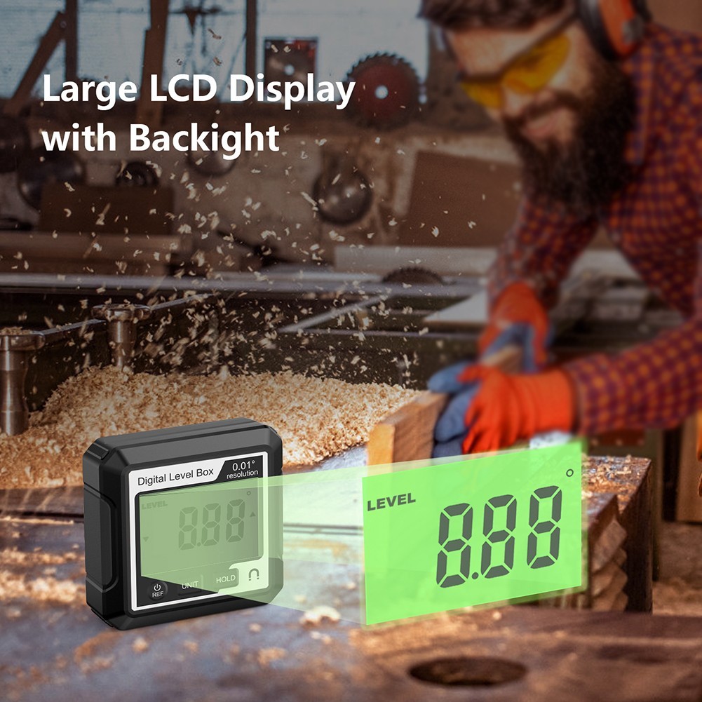 Digital Protractor with Magnetic Attachment and Compact Portable Design
