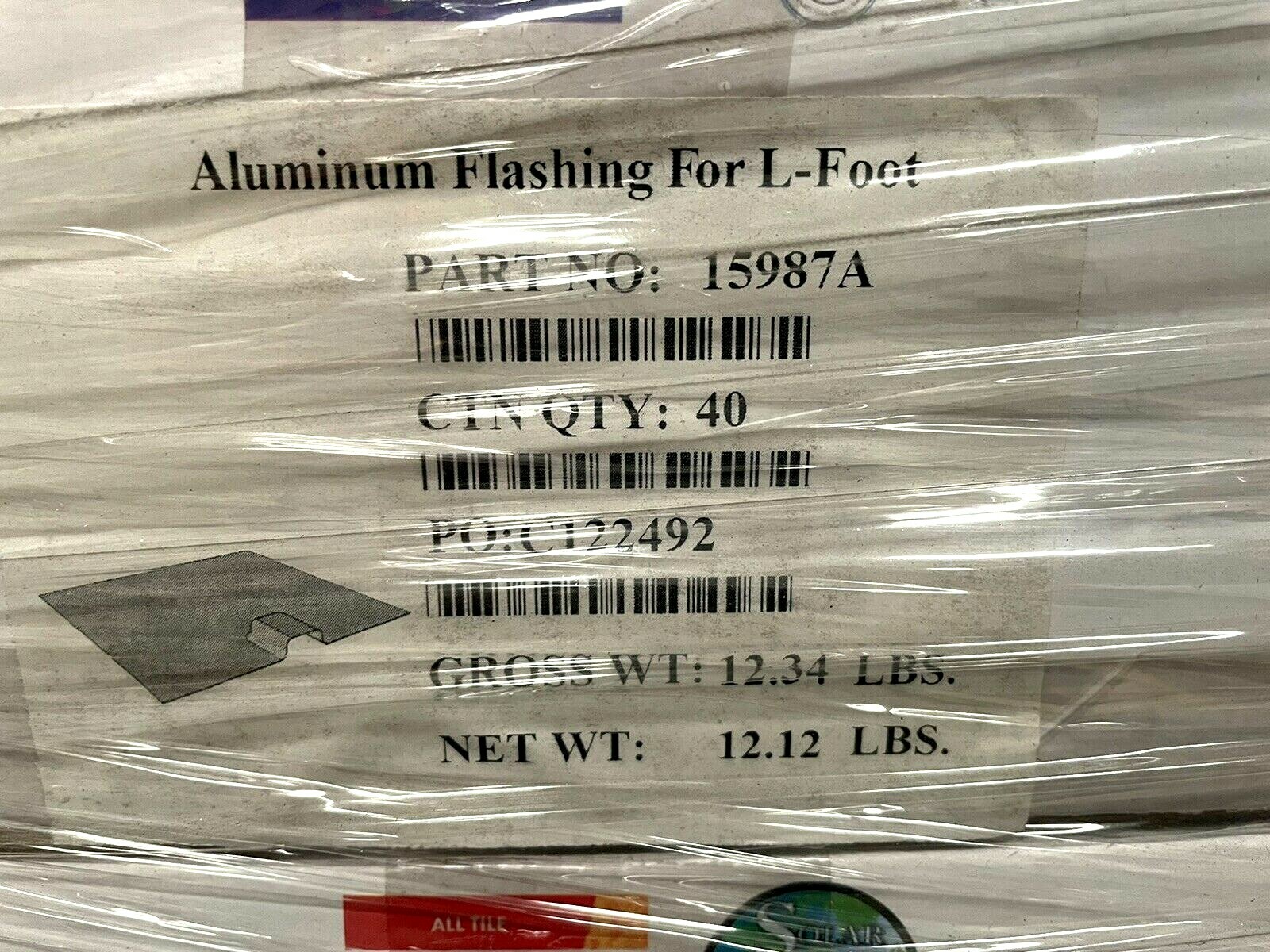 🔴(BOX OF 40) 15987A Solar Roof Hook Flashed L-Foot Mounting Aluminum Flashing‼️