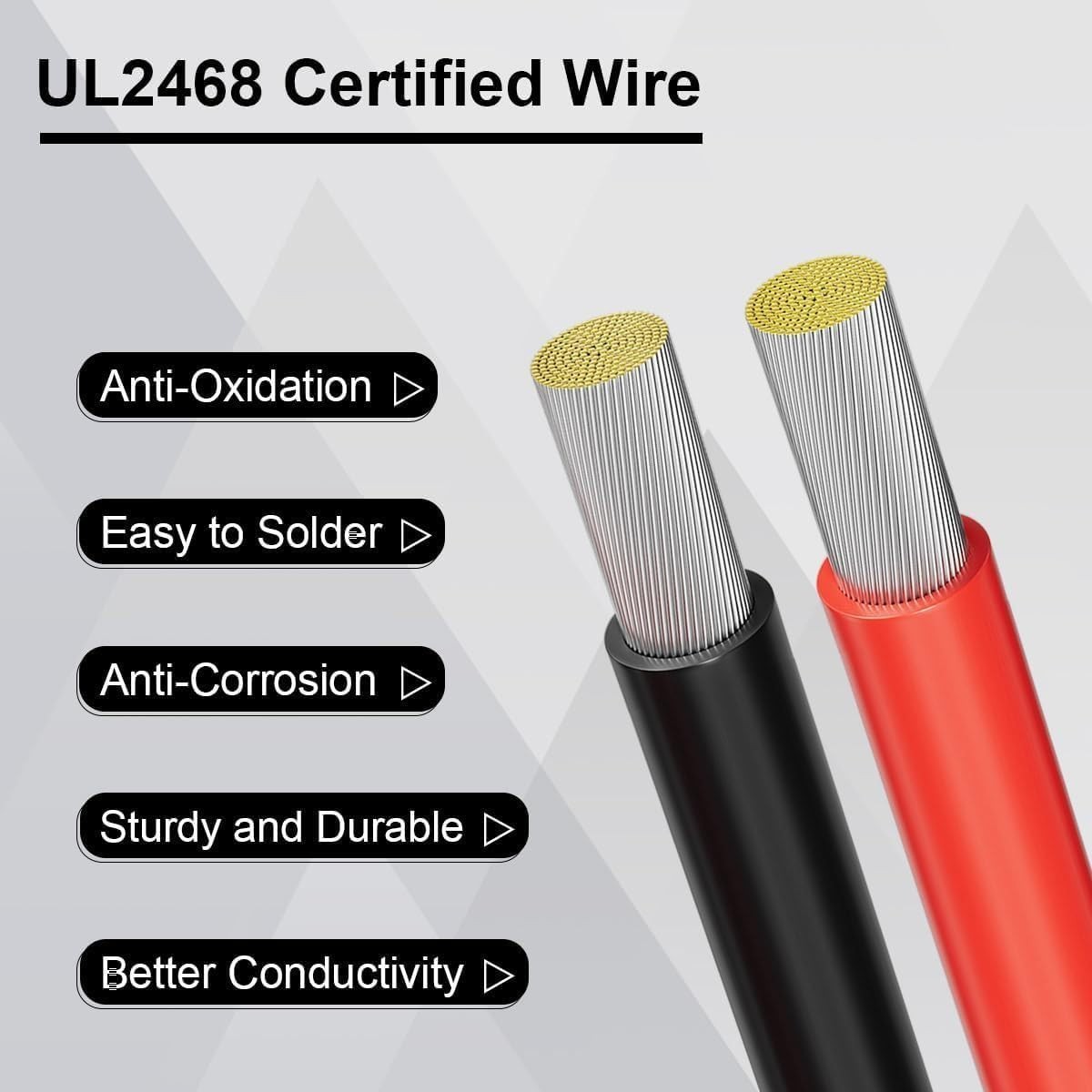 2PCS 6 FT 10AWG Solar Extension Cable with Female and Male Connector，Tinned C…