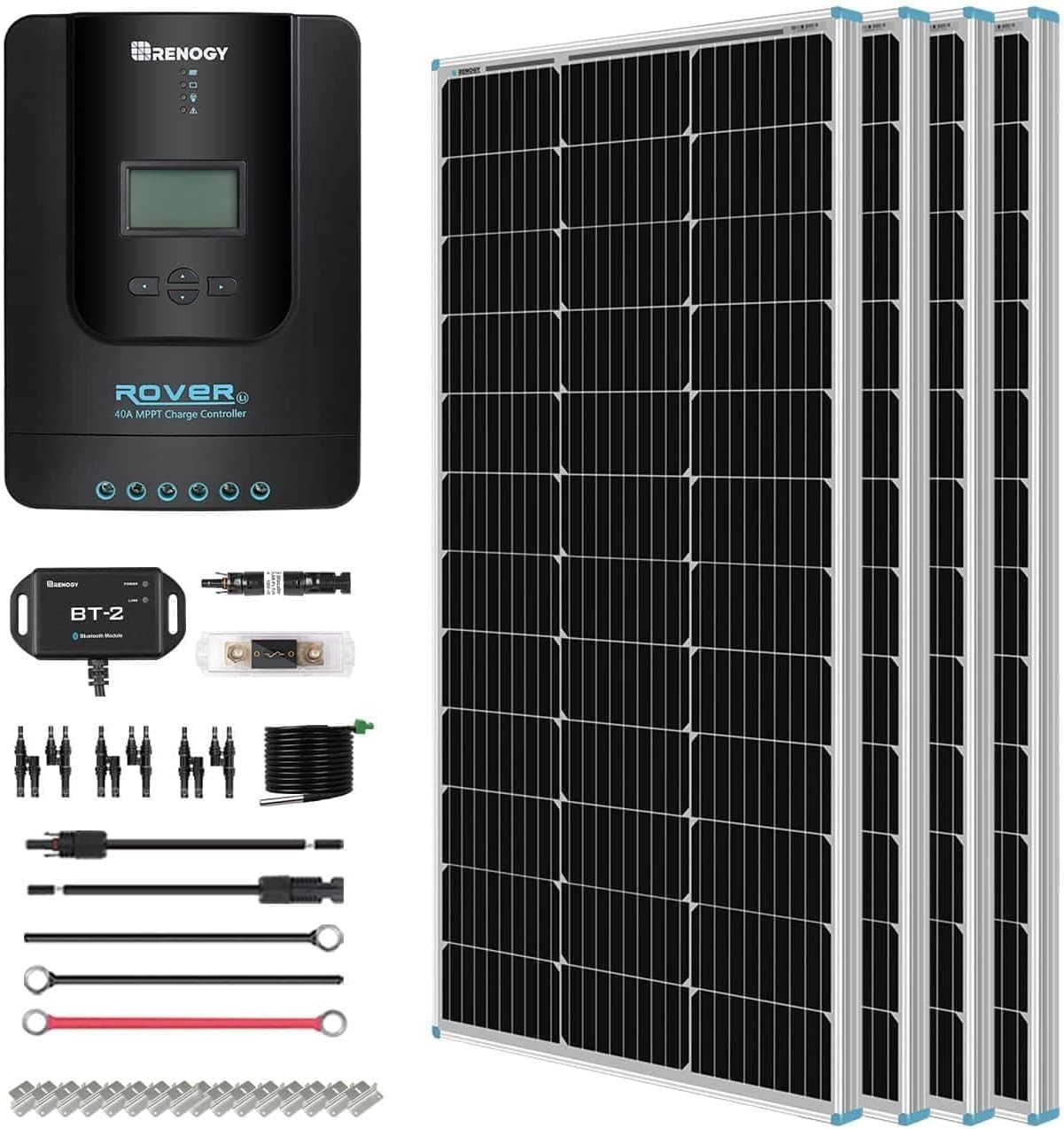 Complete 400W Solar Kit: 4 Monocrystalline Panels & 40A MPPT Controller