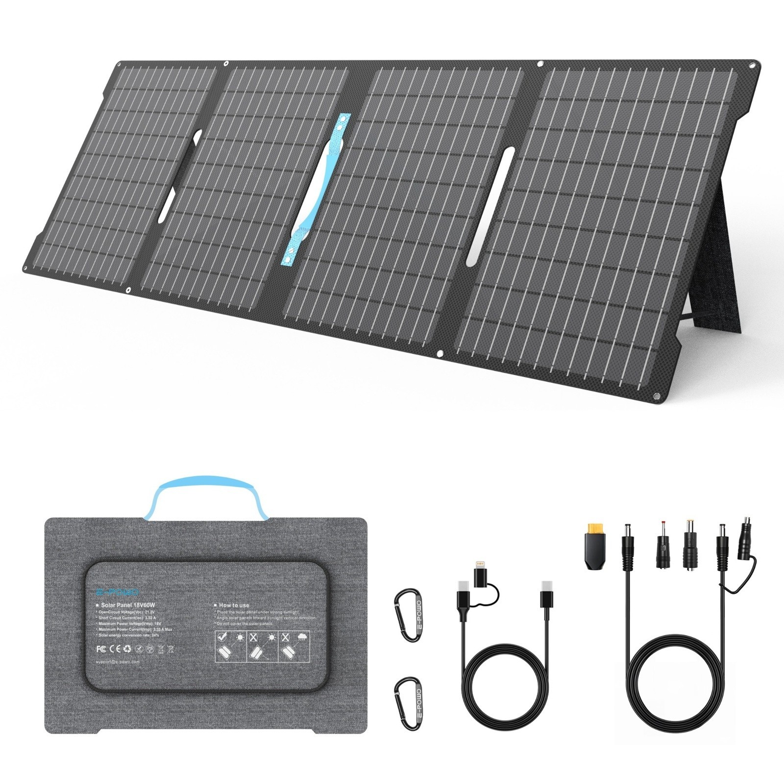400W 220W 110W 60W Portable Solar Panel Kit for Power Station RV Outdoor Camping