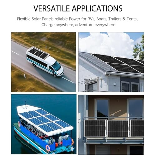 Flexible Solar Panel 50W 12V Monocrystalline Module Fiberglass 50-1 watts