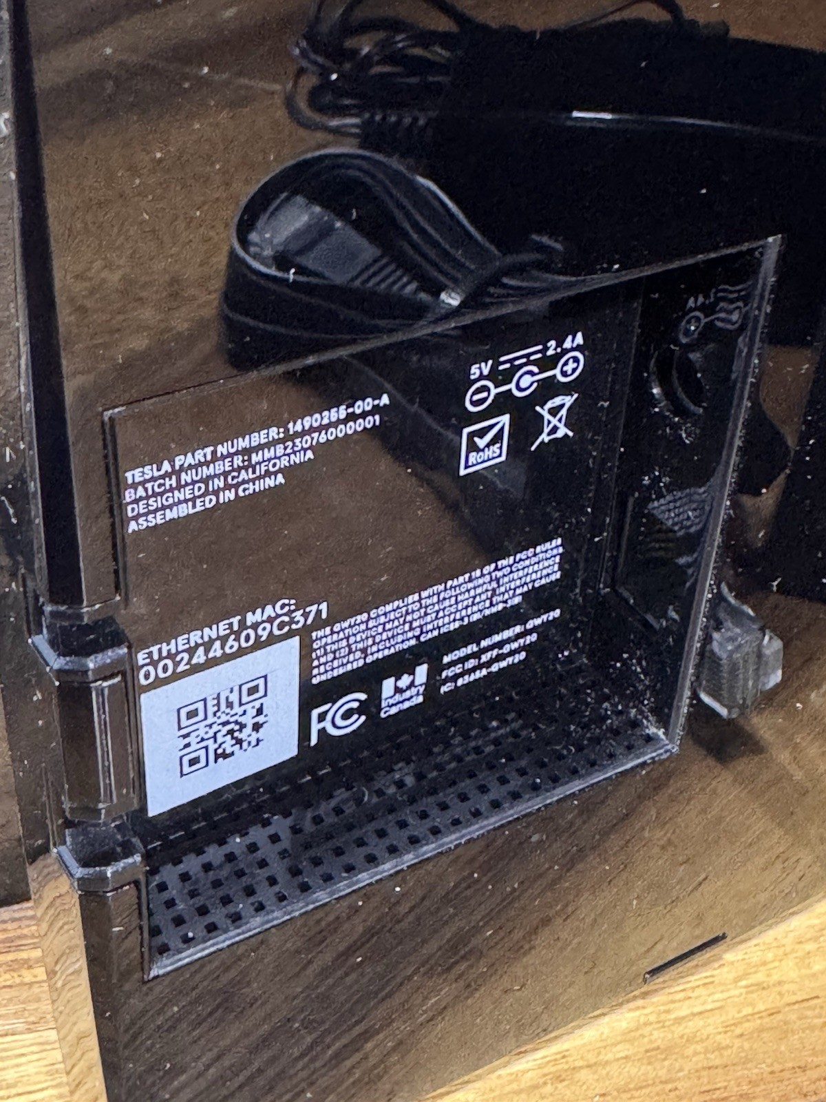 Tesla Solar Gateway – Part # 1490255-00-A – Model # GWY20