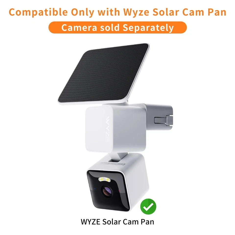 Gutter Mount Compatible with WYZE Solar Cam Pan, No-Drilling Metal Security C…
