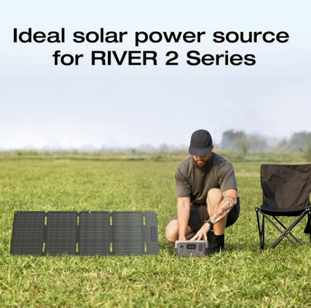 EcoFlow 45-Watt TOPCon Portable Solar Panel Up to 25% Conversion Rate, IP68, Ide