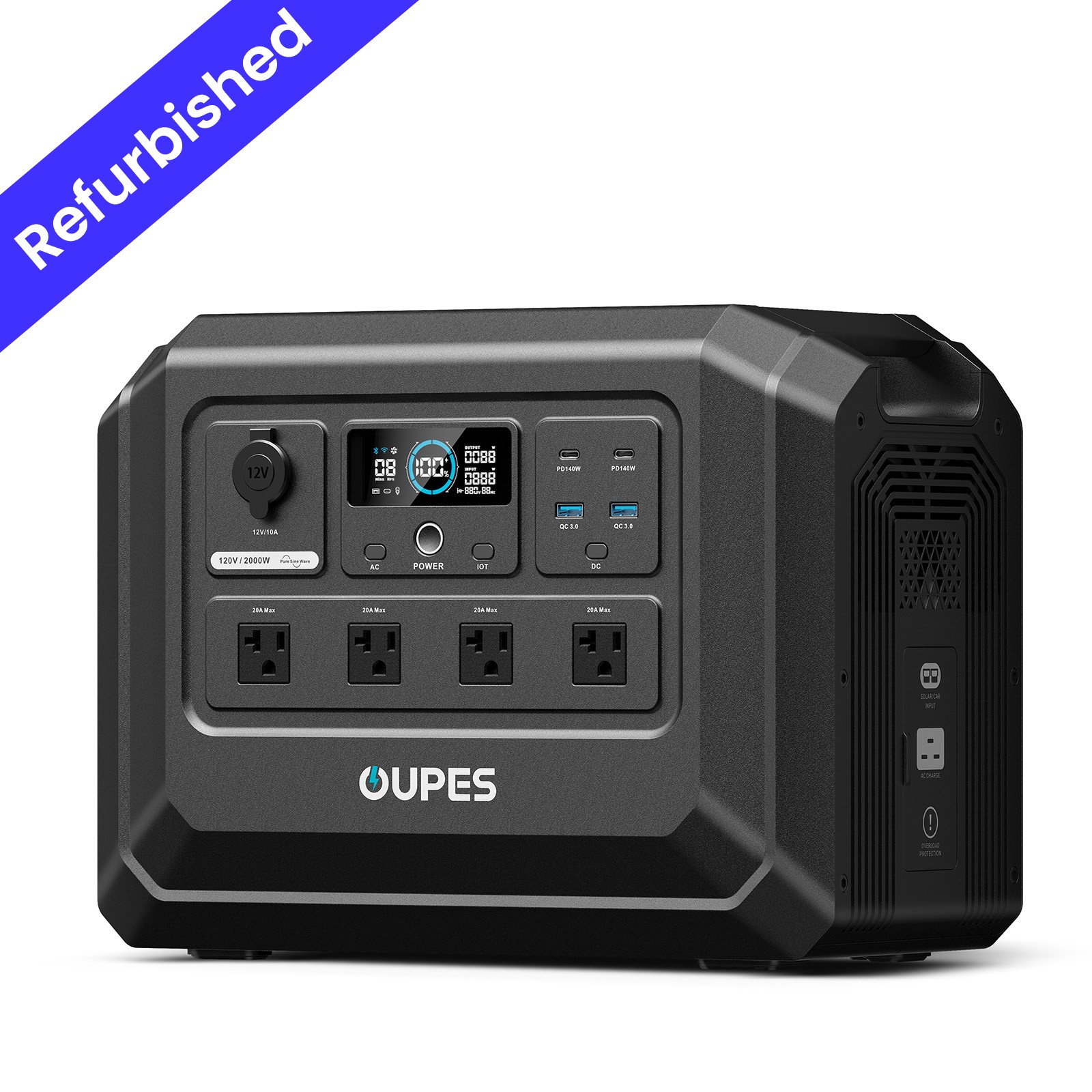 OUPES 1024Wh Mega 1 Lite Portable Power Station 2000W Solar Generator LFP