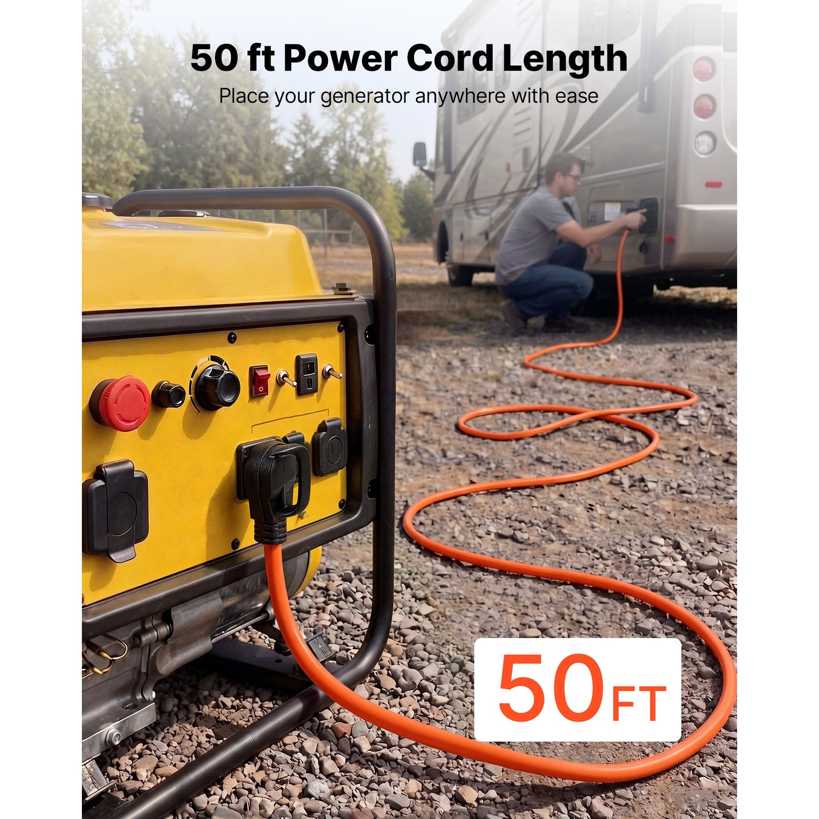 50 Amp Generator Cord, 50 Feet, 125/ 250V RV Power Cord NEMA 14 – 50P to SS2