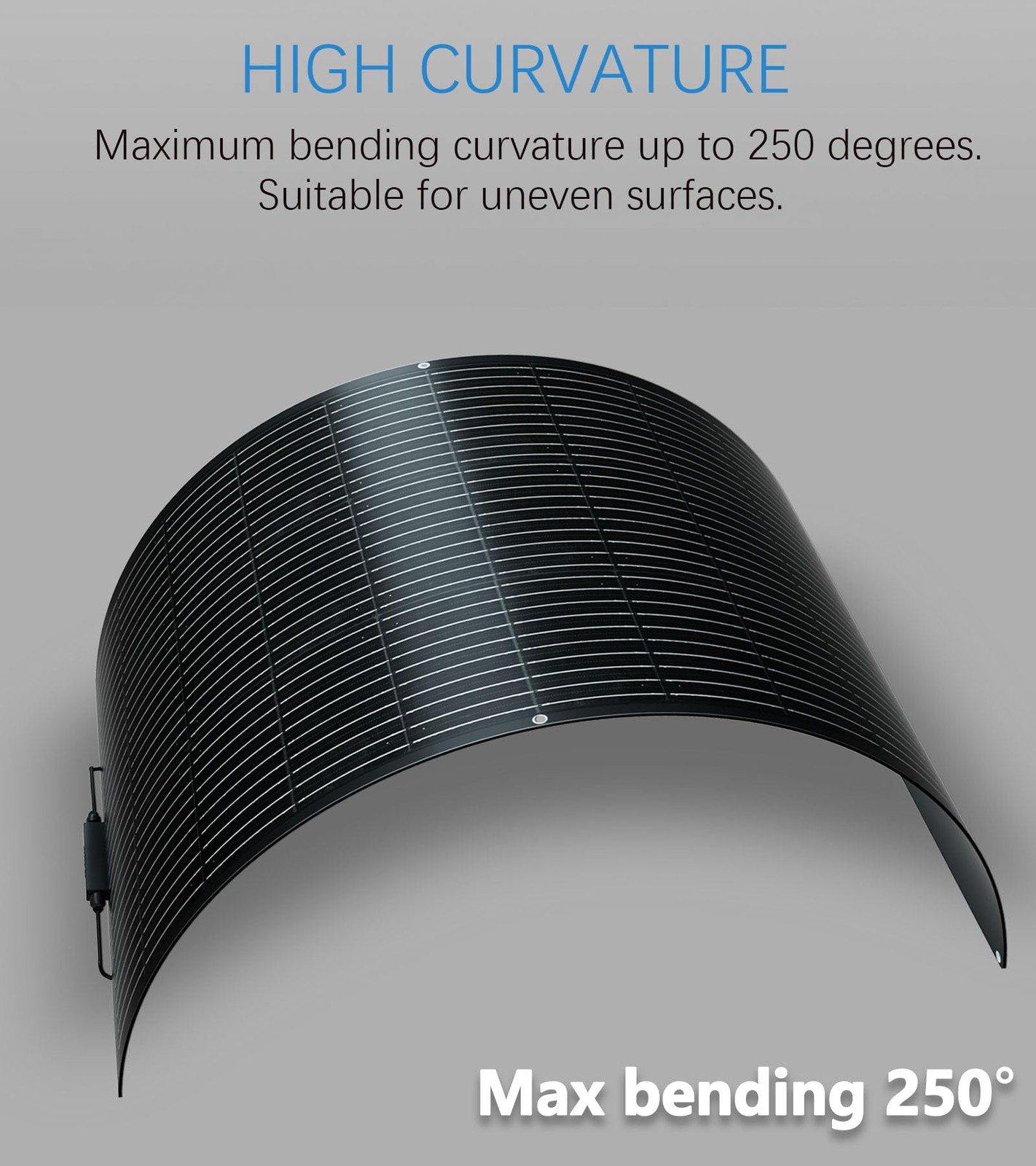 Flexible Solar Panel 100W 12V, 250° Bendable Monocrystalline Solar Panel with…