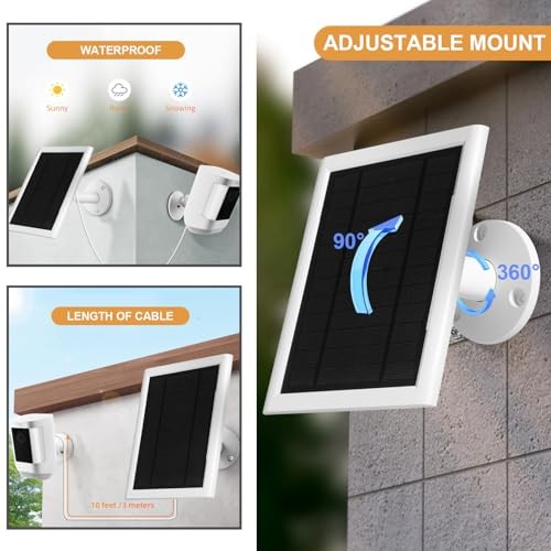 5W Solar Panel Compatible for Ring Camera Spotlight Cam Plus/Pro (Battery) 2pcs
