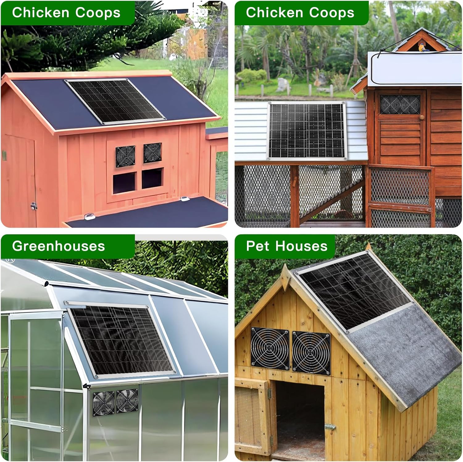15W Solar Panel Fan with Dual IP67 Waterproof Fans for Ventilation Needs