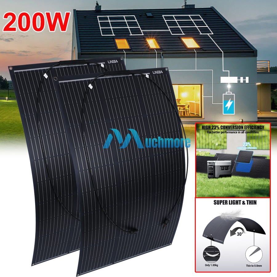 400W Portable Flexible Solar Panel 18V Mono for RV Home Roof Camp Boat Off-grid