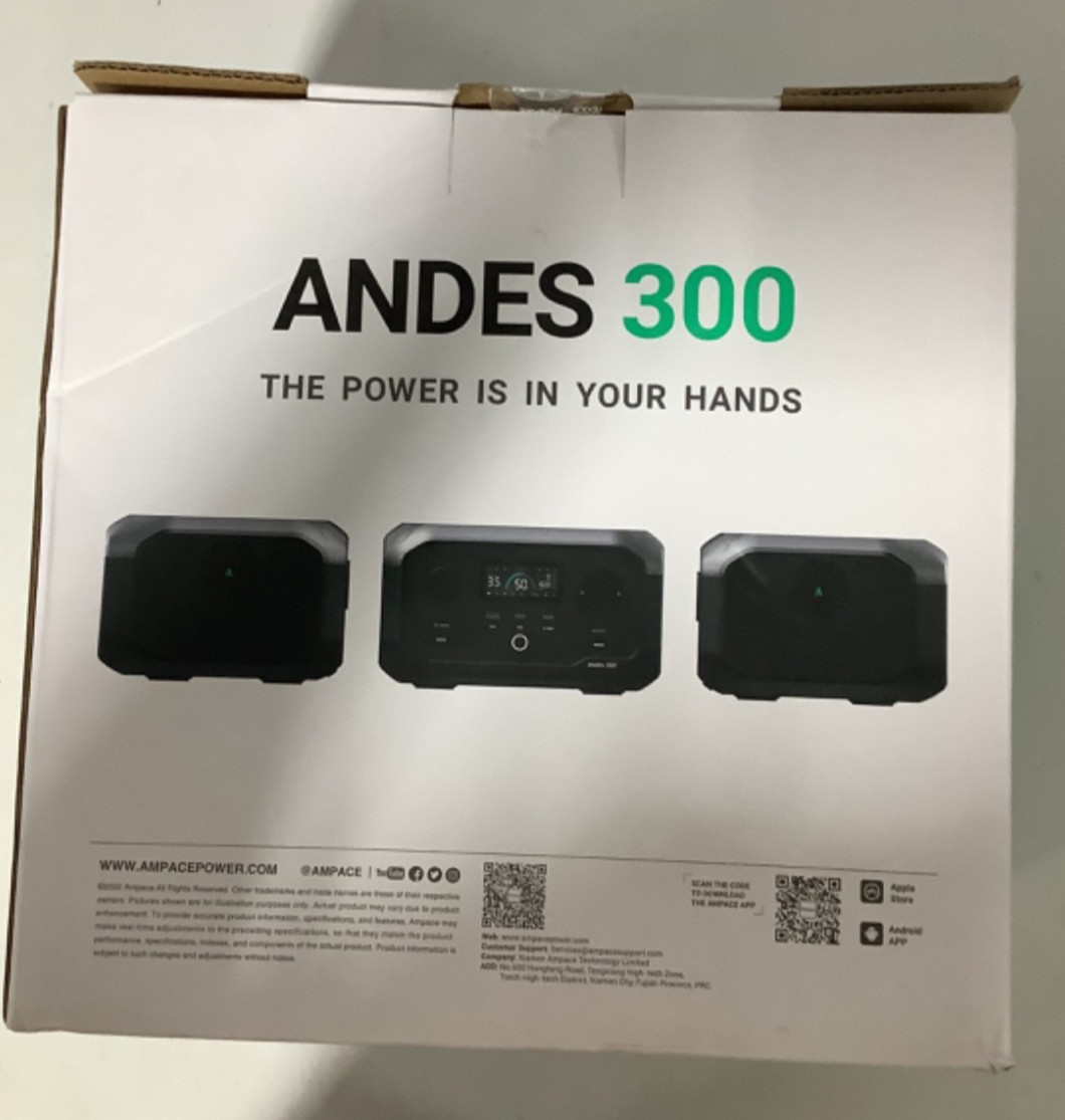 Portable Power Station Andes 300, 266Wh Battery with 300W AC/100W USB-C Output,
