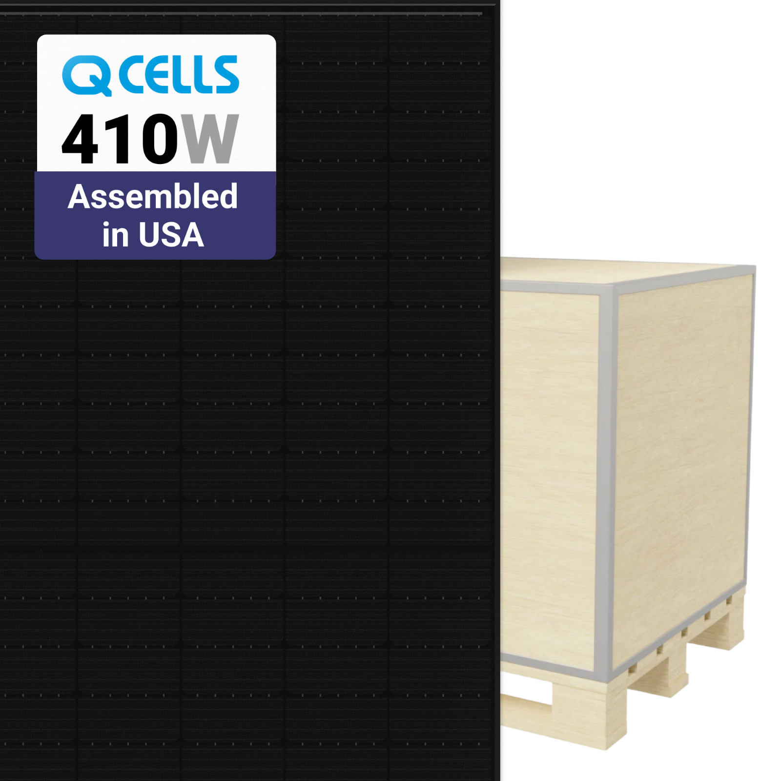Q CELLS 410W Solar Panel 132 Cell Q.PEAK DUO BLK ML-G10+ Assembled in USA