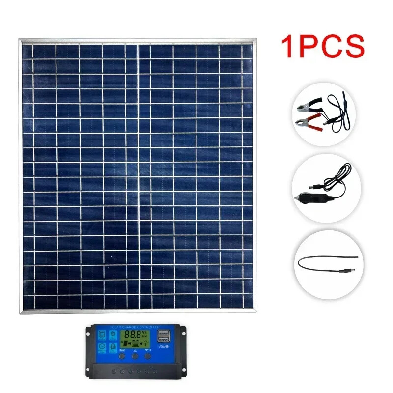 1000W 500W 12V Photovoltaic Solar Panel Kit 100A Controller Solar Panel Charger