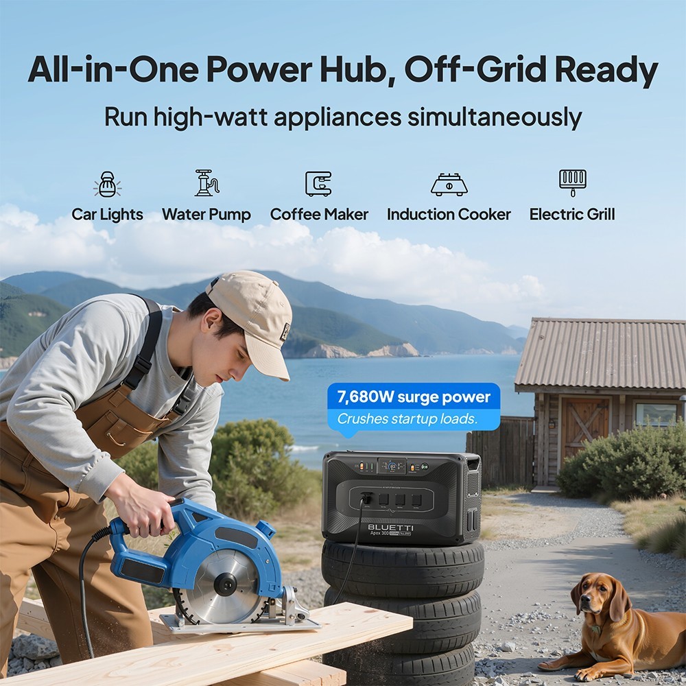 BLUETTI Apex 300+2B300K 8294.4Wh Power Station Generator for Power Outage