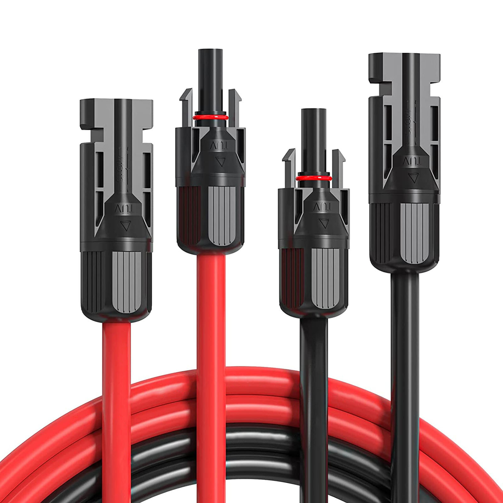 1 Pair PV Cable Solar Panel Extension Wire Solar Connector 10 AWG Gauge 6mm²