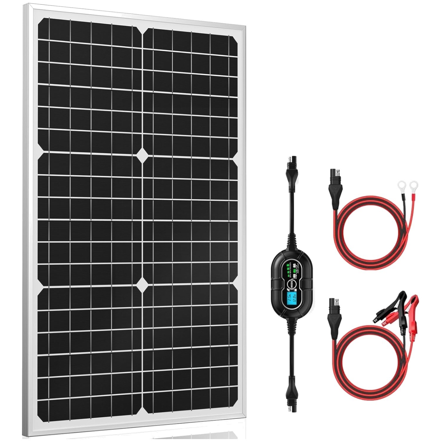 High Efficiency 30W Solar Panel + MPPT Charge Controller
