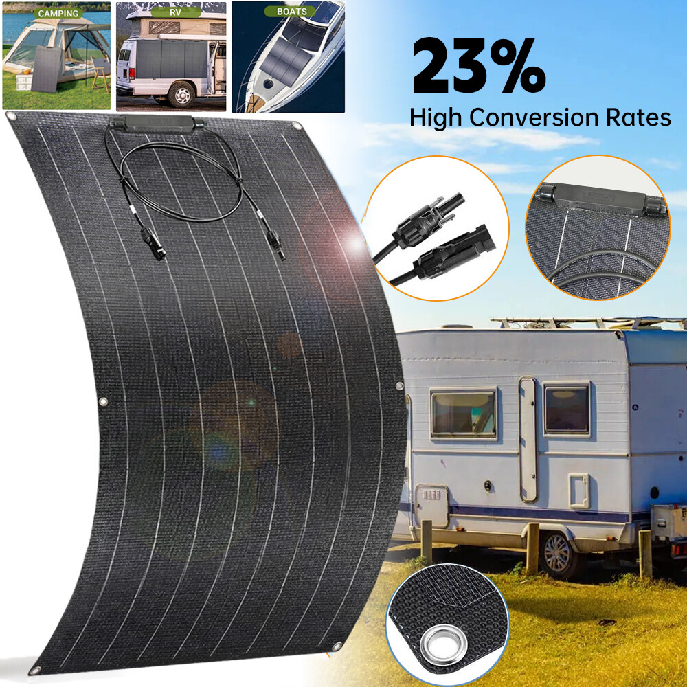 400W Watt Flexible Solar Panel 18V Mono Home RV Rooftop Camping Off-Grid Power
