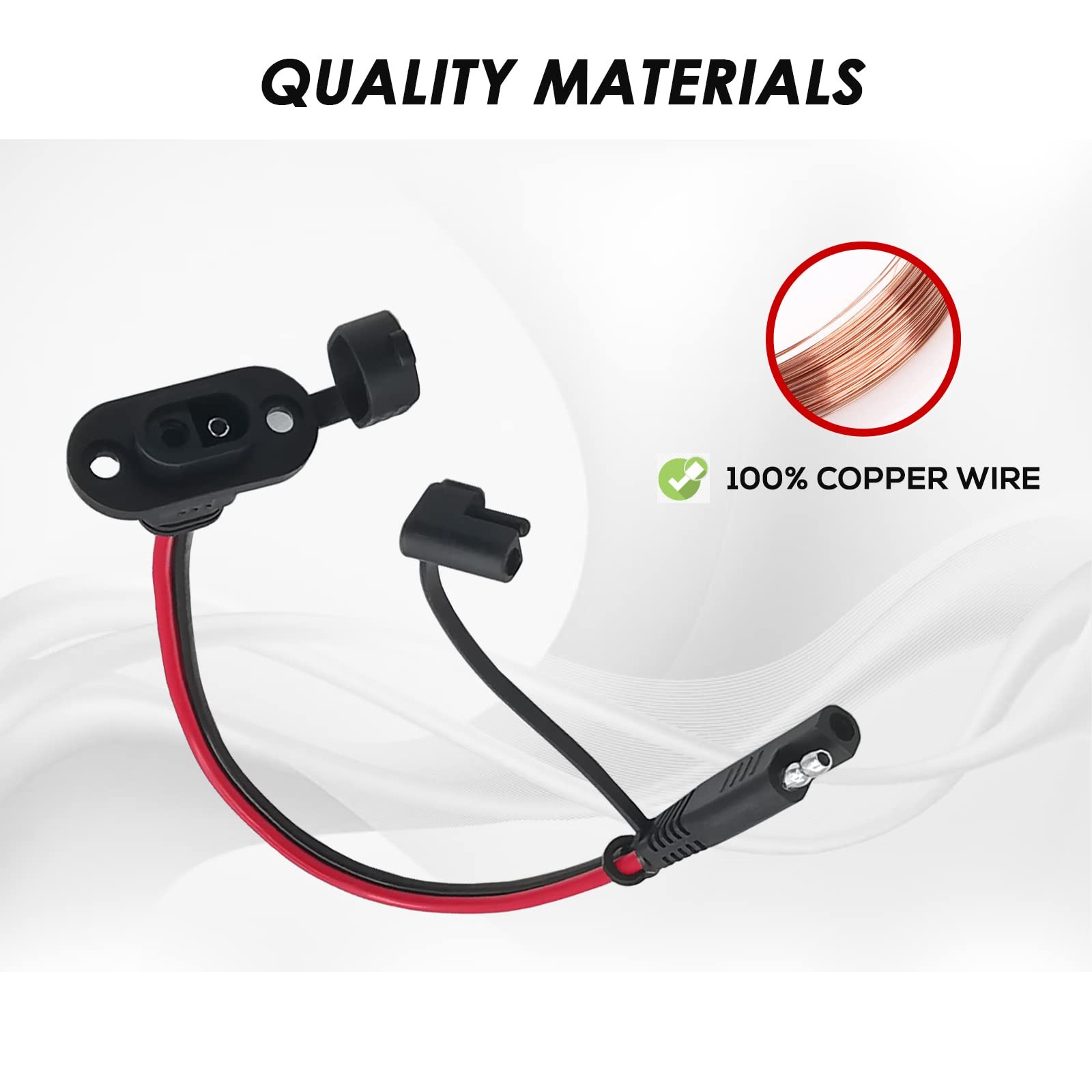2 PCS SAE Sidewall Port, Weatherproof SAE Socket Solar Sidewall Connector, SAE