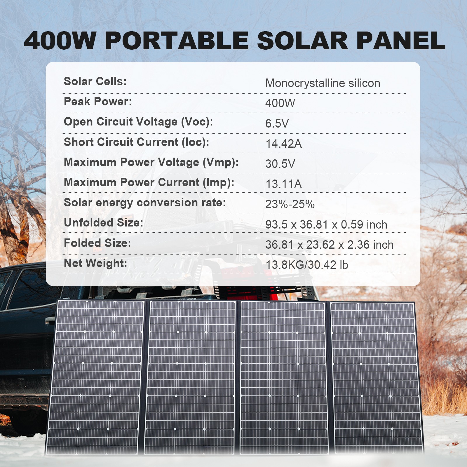 ALLPOWERS 2400W Solar Generator Power Station 400W Solar Panel For Trip Camping