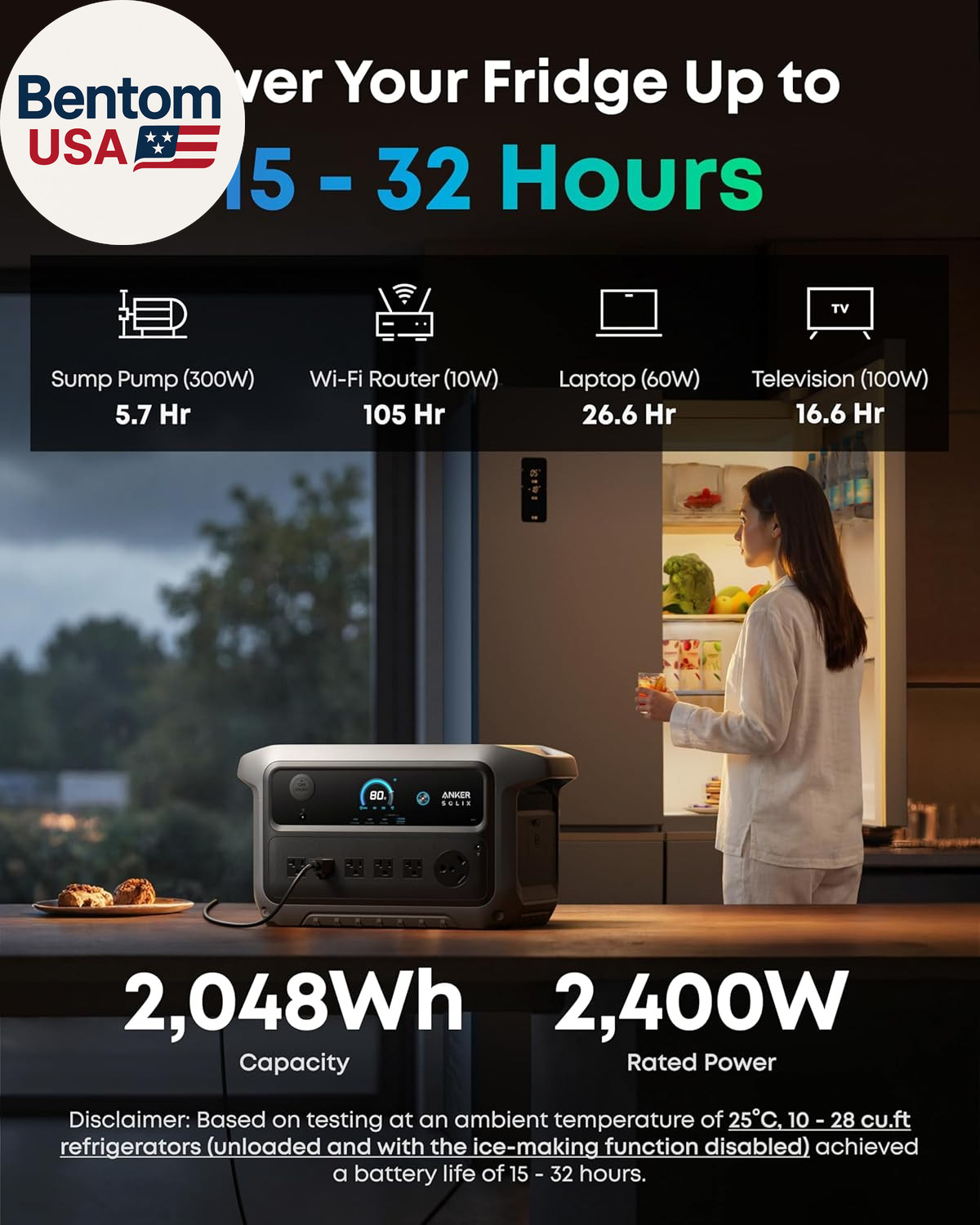 SOLIX C2000 Gen 2 Portable Power Station, 2,400W (Peak 4,000W) Solar Generator,