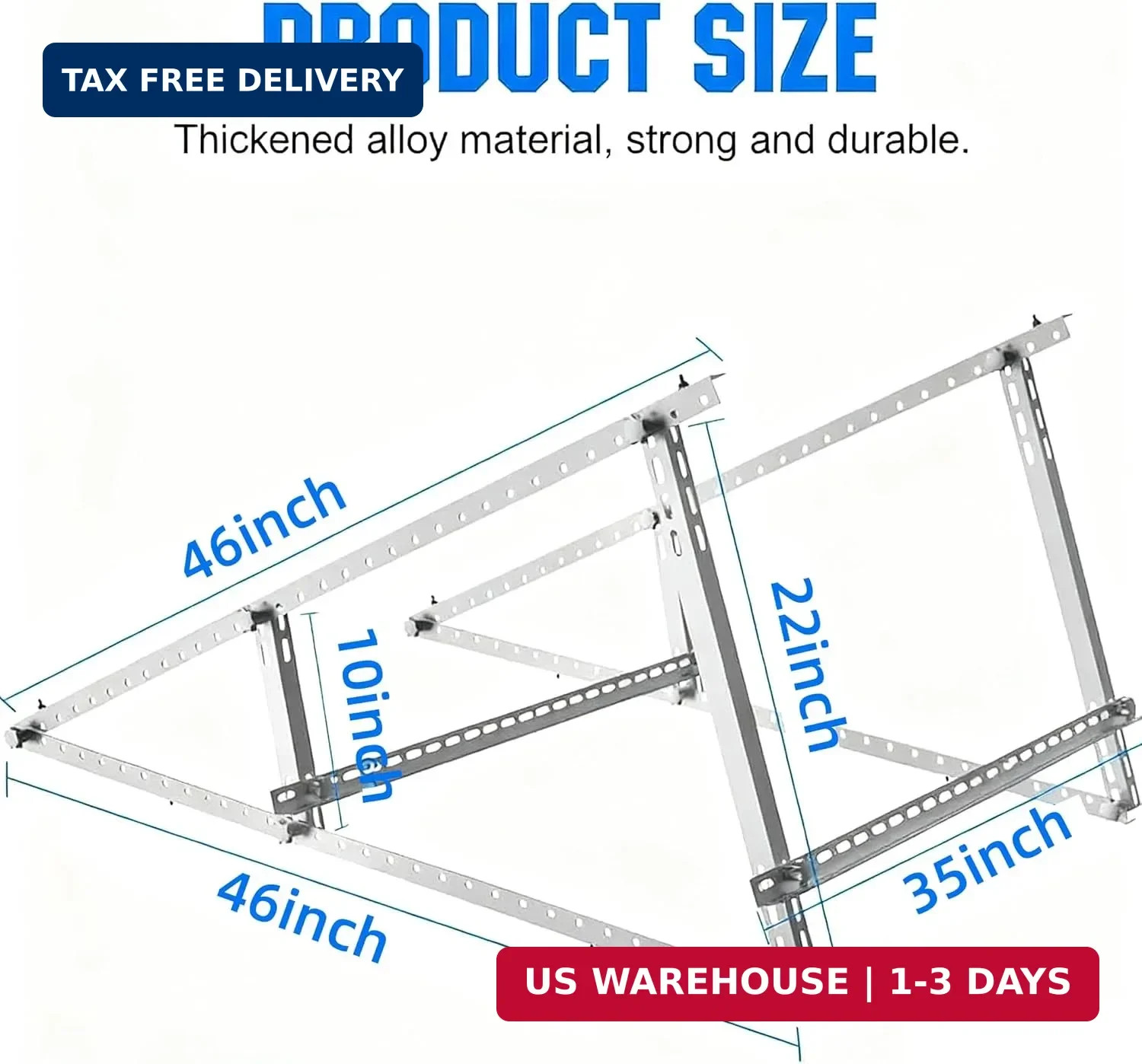 Solar Panel Mounting Brackets, 2 Sets 46 inch with Beam Reinforcement Support an