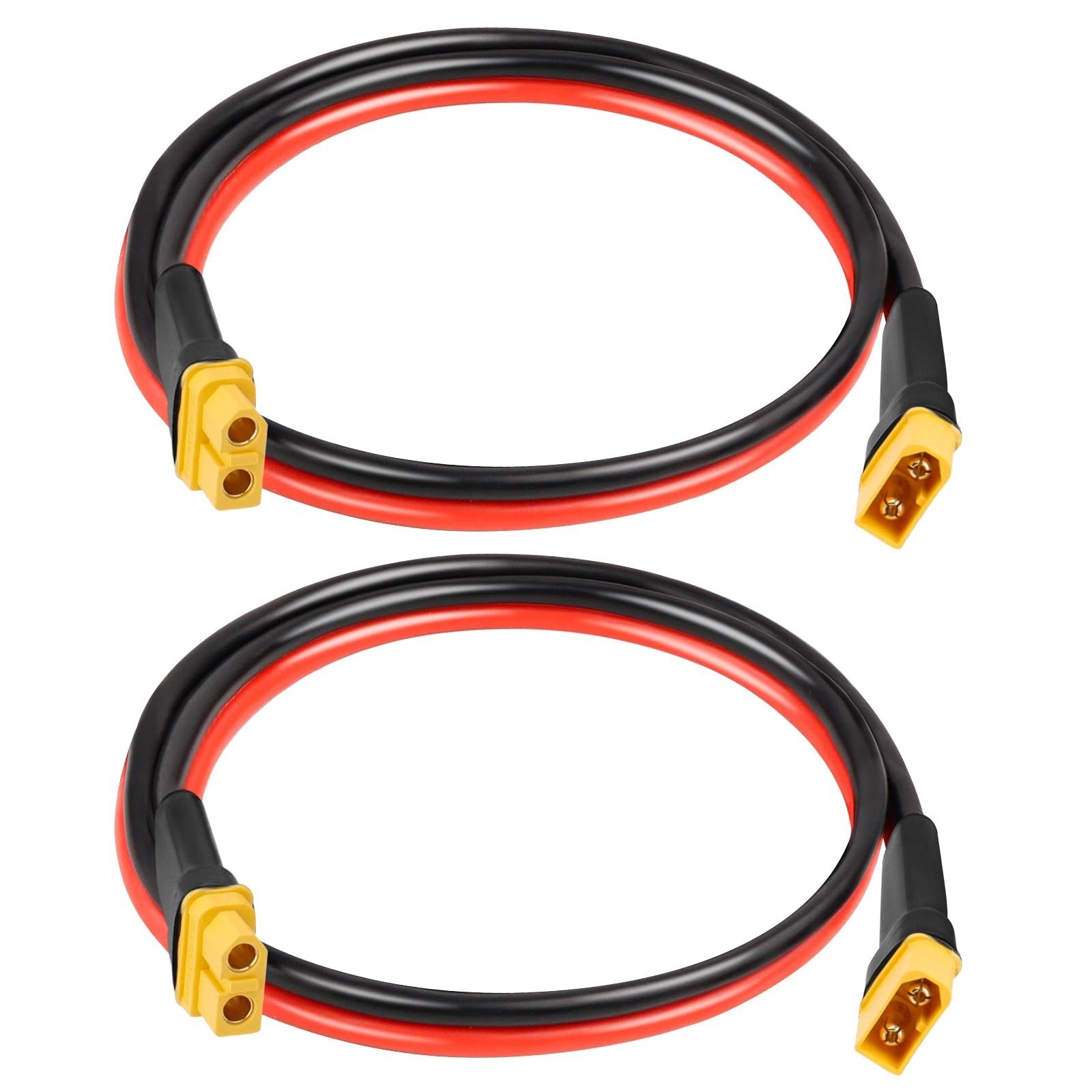 2FT XT60 Extension Cable 10AWG Tinned Copper Wire, Heavy-Duty Power Cord for RC,