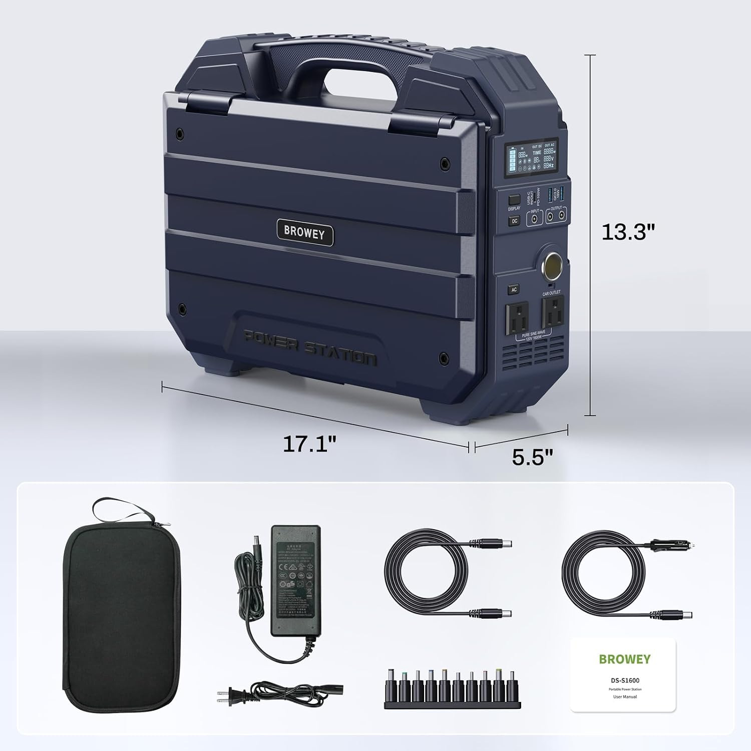 1600W (3200W Peak) Portable Power Station, 1024Wh Lifepo4 Battery with Built-In