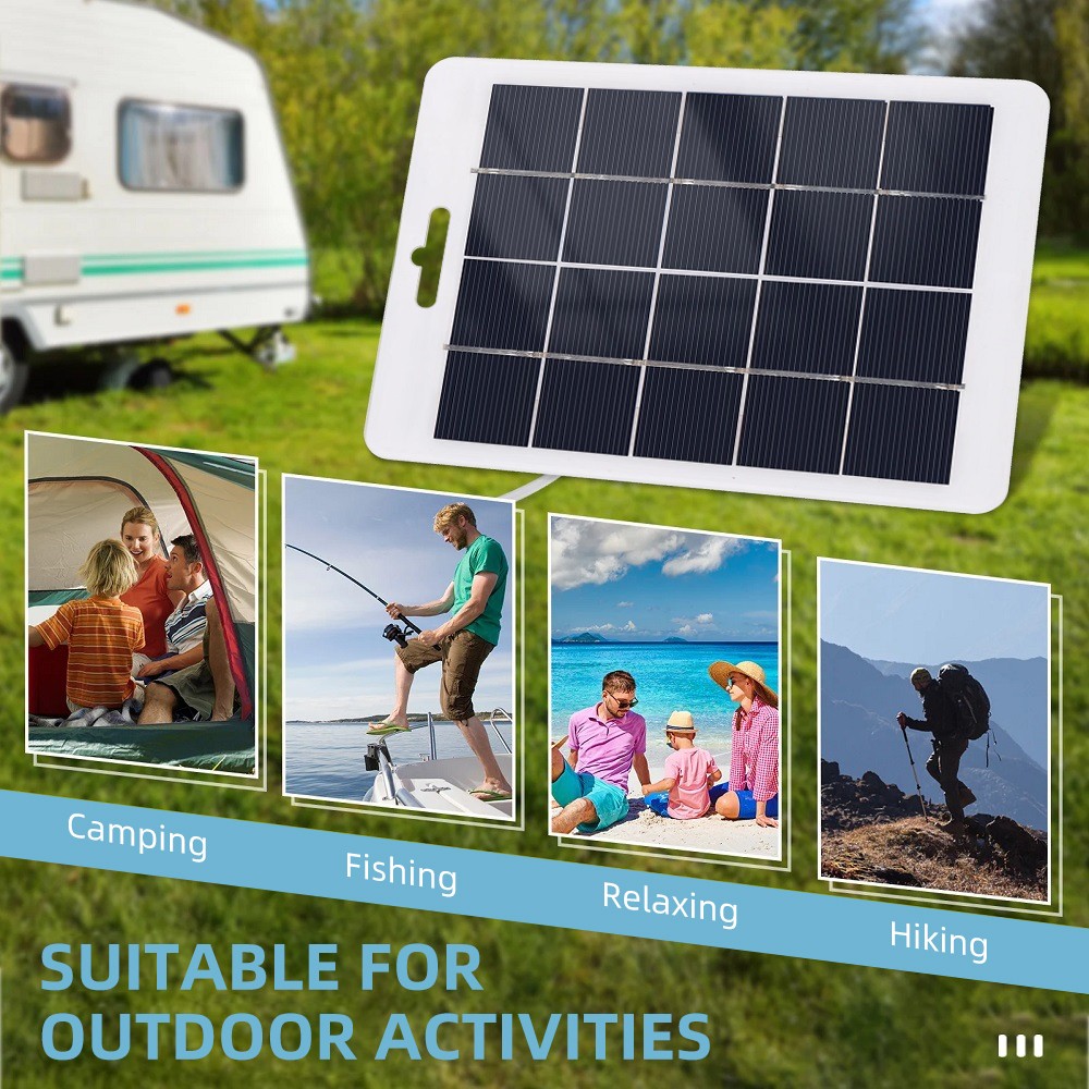 20W 10W 5V Solar Panel Power Bank USB Phone Charger Outdoor Camping Waterproof