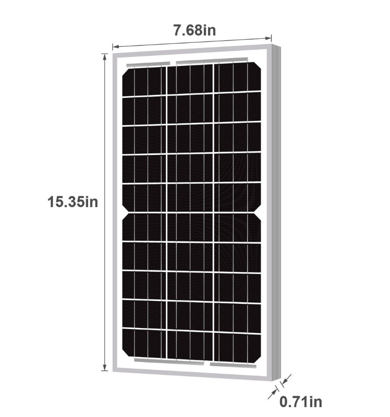 Newpowa 10W 12V Mono Solar Panel Off-Grid RV Gate Battery Charger Durable