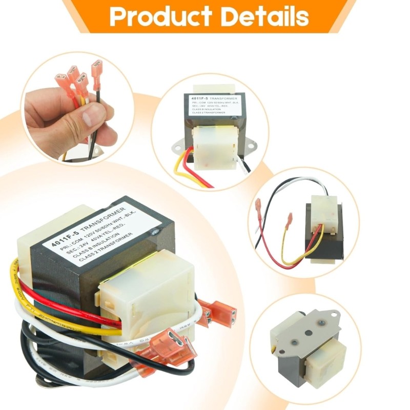 120V to 24V HVAC Furnace Voltages Changer 2 Hole Mount 40VA Voltages Converter