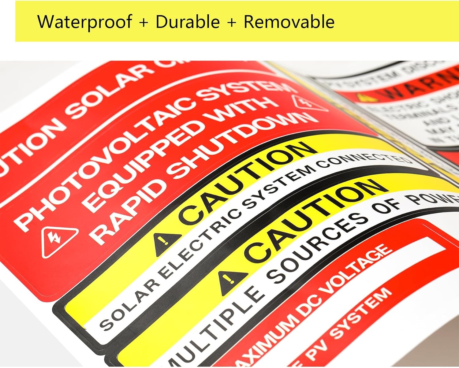 48 Pack PV Solar System Install Label Kit,Photovoltaic Safety Stickers,Nec 2020.
