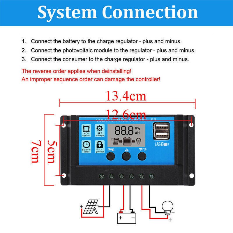 50W Solar Panel Kit 18V Battery 100A Charger Controller FIT For Car RV Caravan