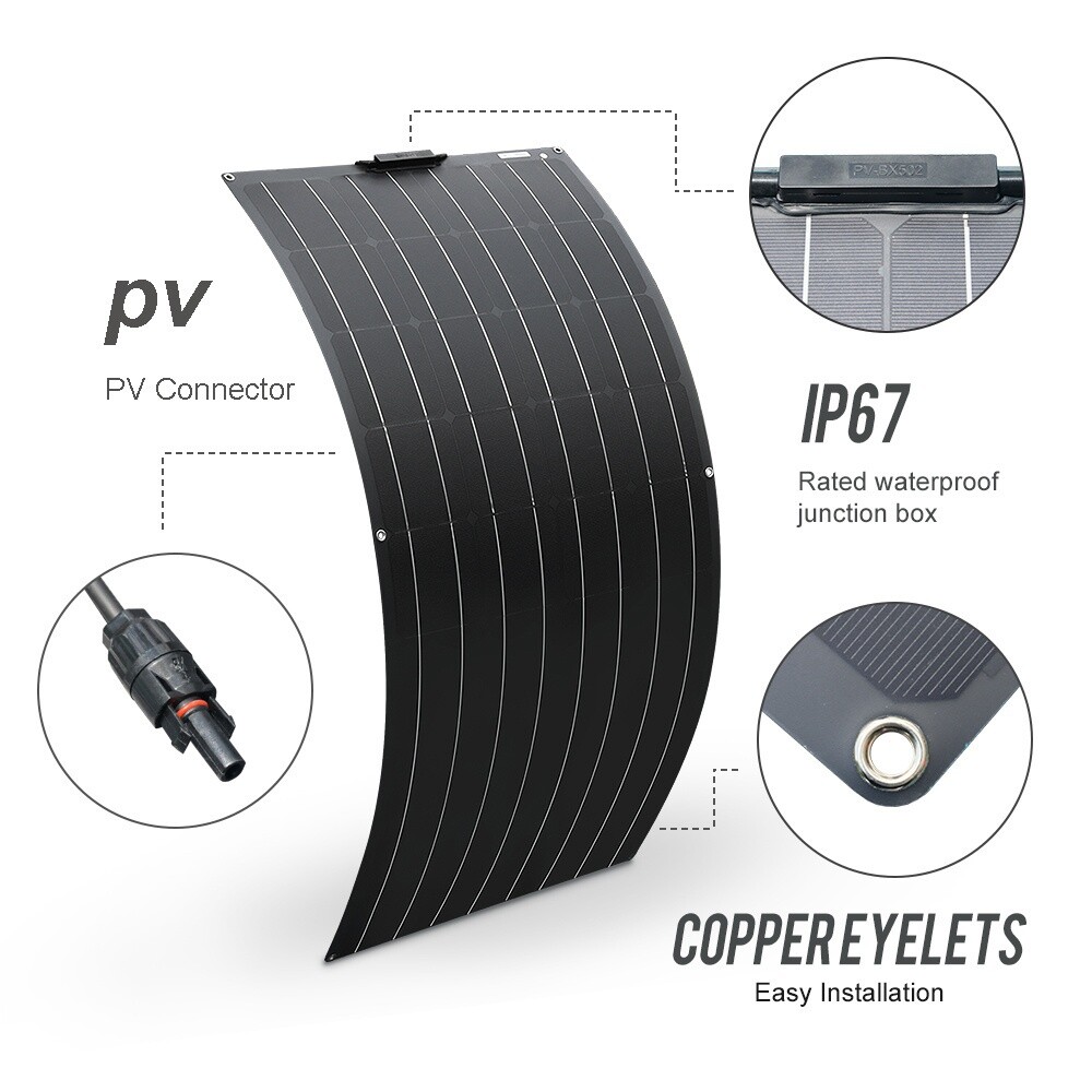 120W Watt Solar Panel Mono Flexible 12V Volt for Off Grid RV Boat Battery Charge