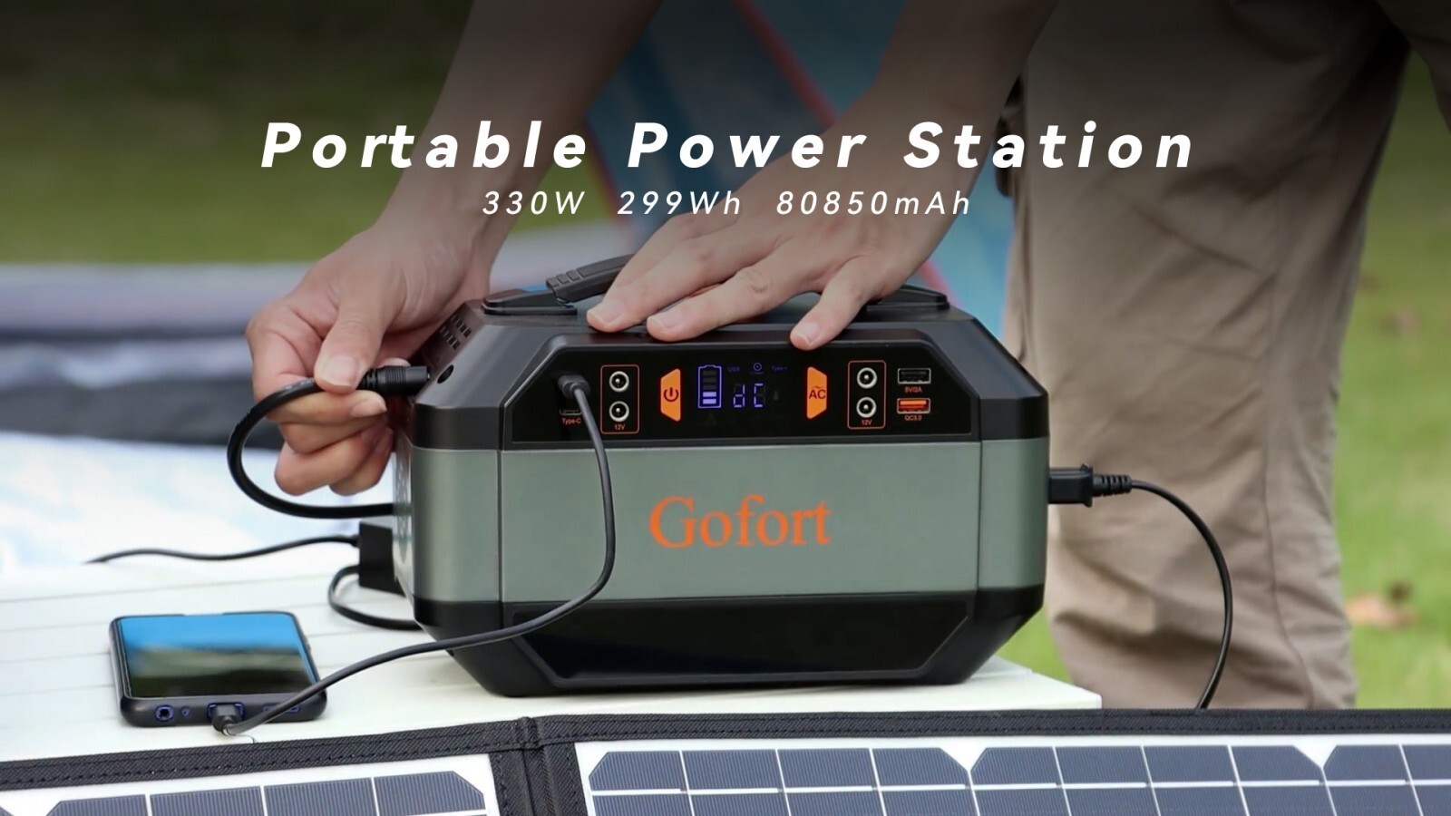 Gofort P56 Portable Power Station Solar Generator 330W Battery Power Supply