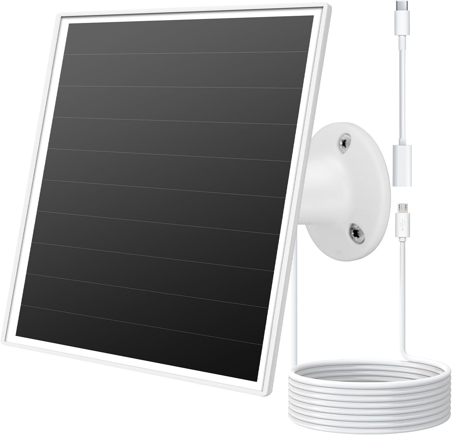 High Efficiency 6W Solar Panel for Wyze/Reolink Cameras – 360° Adjustable Mount