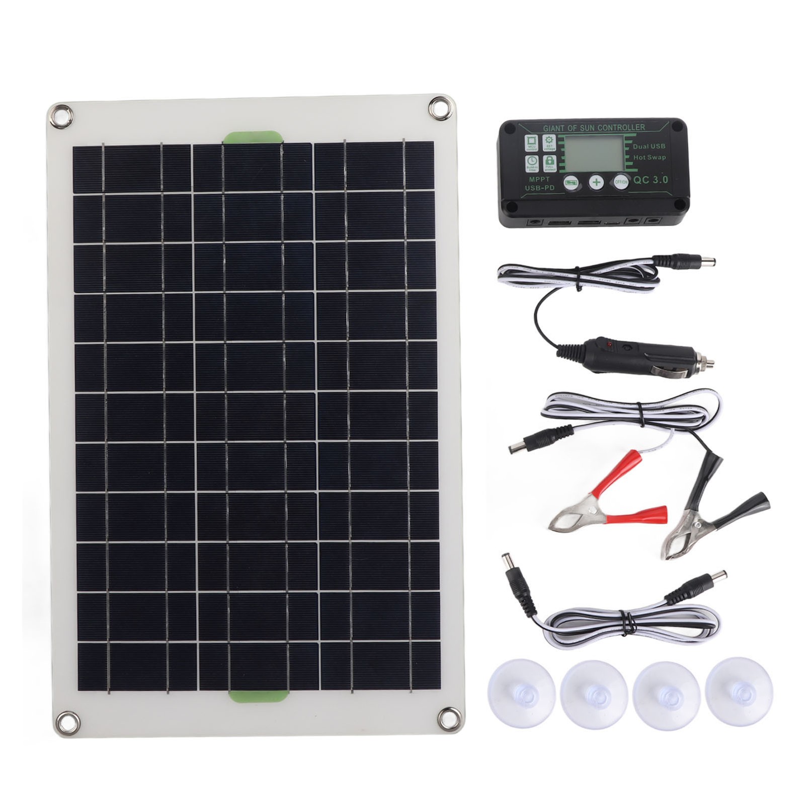 50W Solar Panel Charger Monocrystalline Silicon 30A Charge Controller For RV H6T