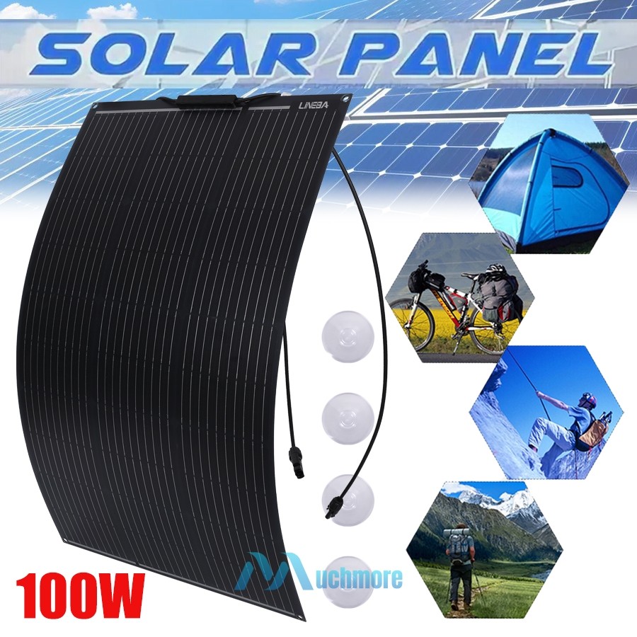 400W Watt Portable Flexible Solar Panel (100W*4PCS) For RV Home Rooftop Off Grid