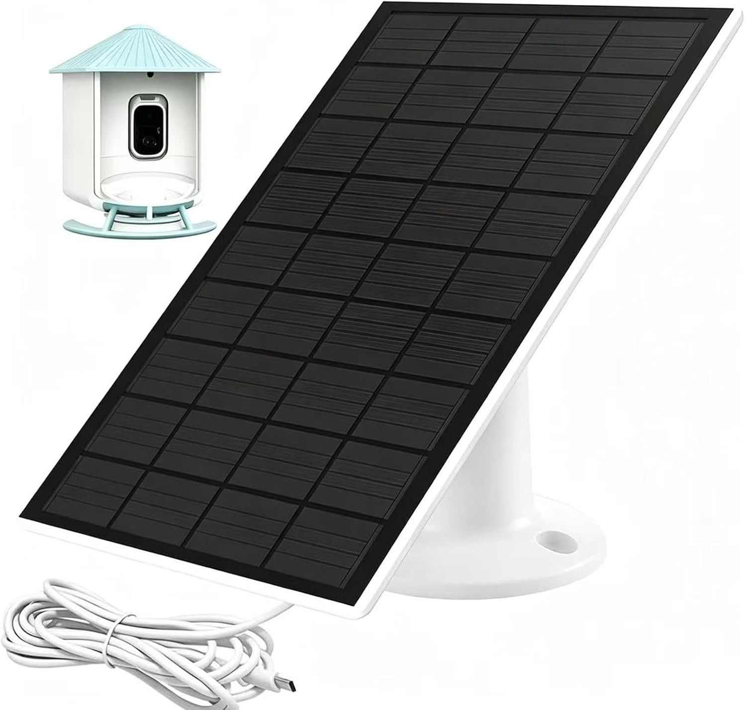 Type-C Solar Panel Charger for Birdfy Feeder Camera, 9.8ft Charging Cable, IP65