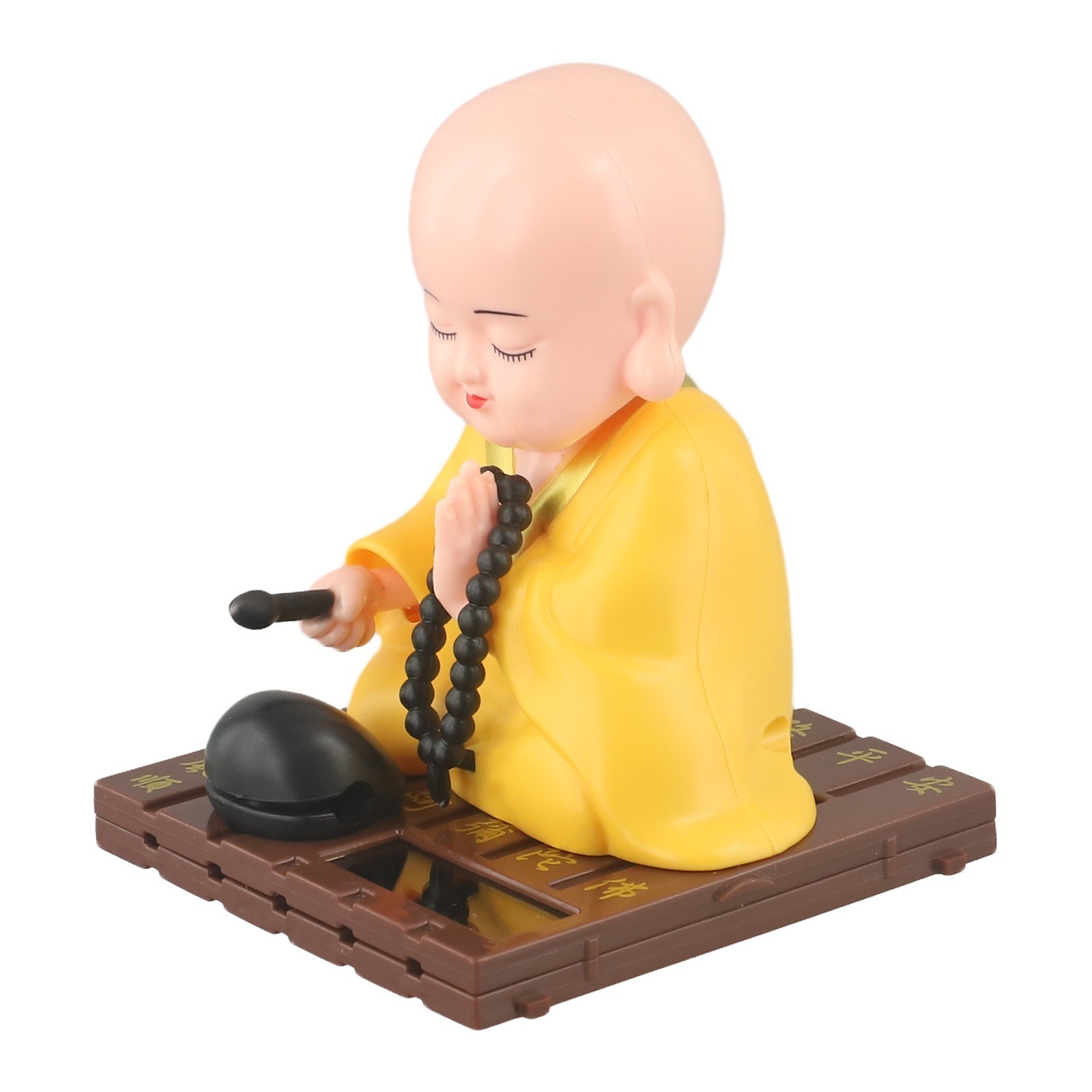 Fun Solar Monk Decoration Shaking Head Design for Cars and Home Spaces