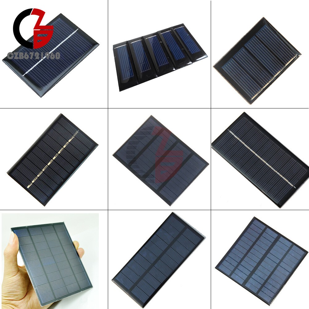 Mini Mono Solar Panel Small Solar Cell PV Module Charger 0.5V/2V/5V/6V/9V/12V
