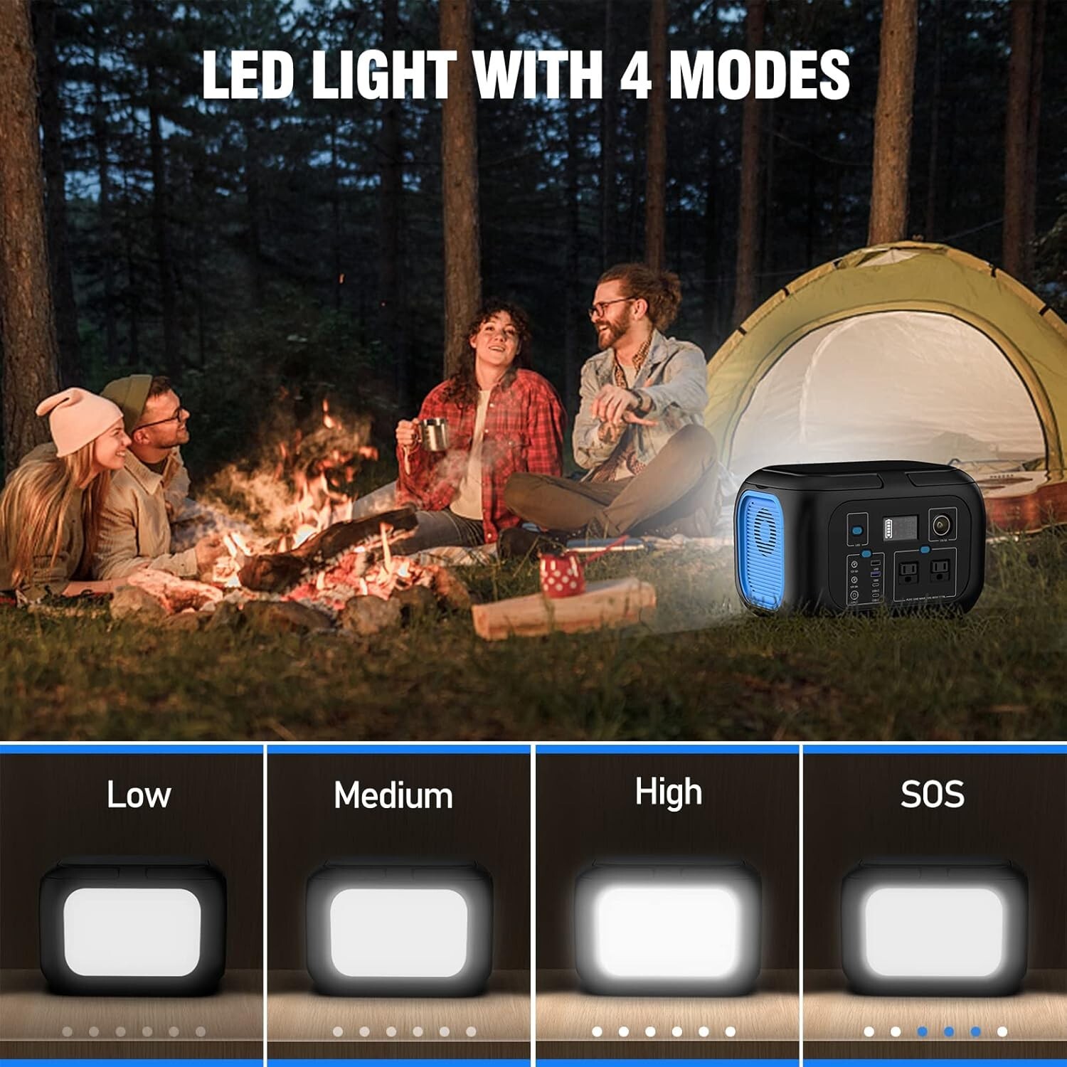 600W Portable Power Station – 296Wh Solar Generator with 9 Outputs & Fast Charge