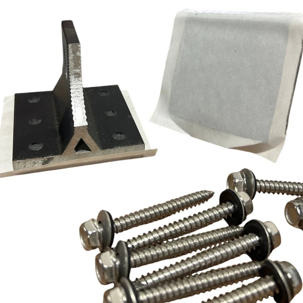 Lot of 2 New Open Box Black Butyl Feet Solar Panel Mounting Hardware w Screws