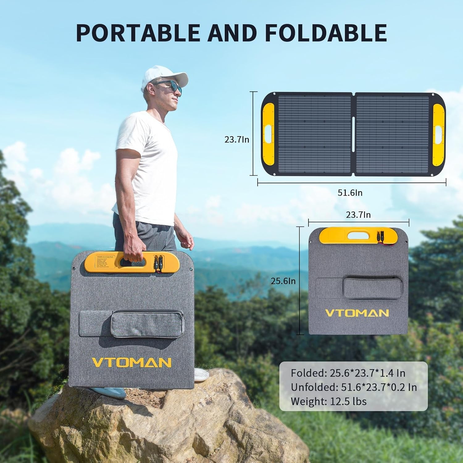 VTOMAN 110W Folding Solar Charger IP67