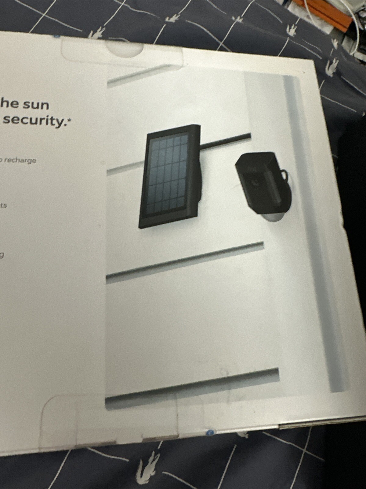 Ring Solar Panel Black Rechargeable Power For Ring Cameras New Sealed