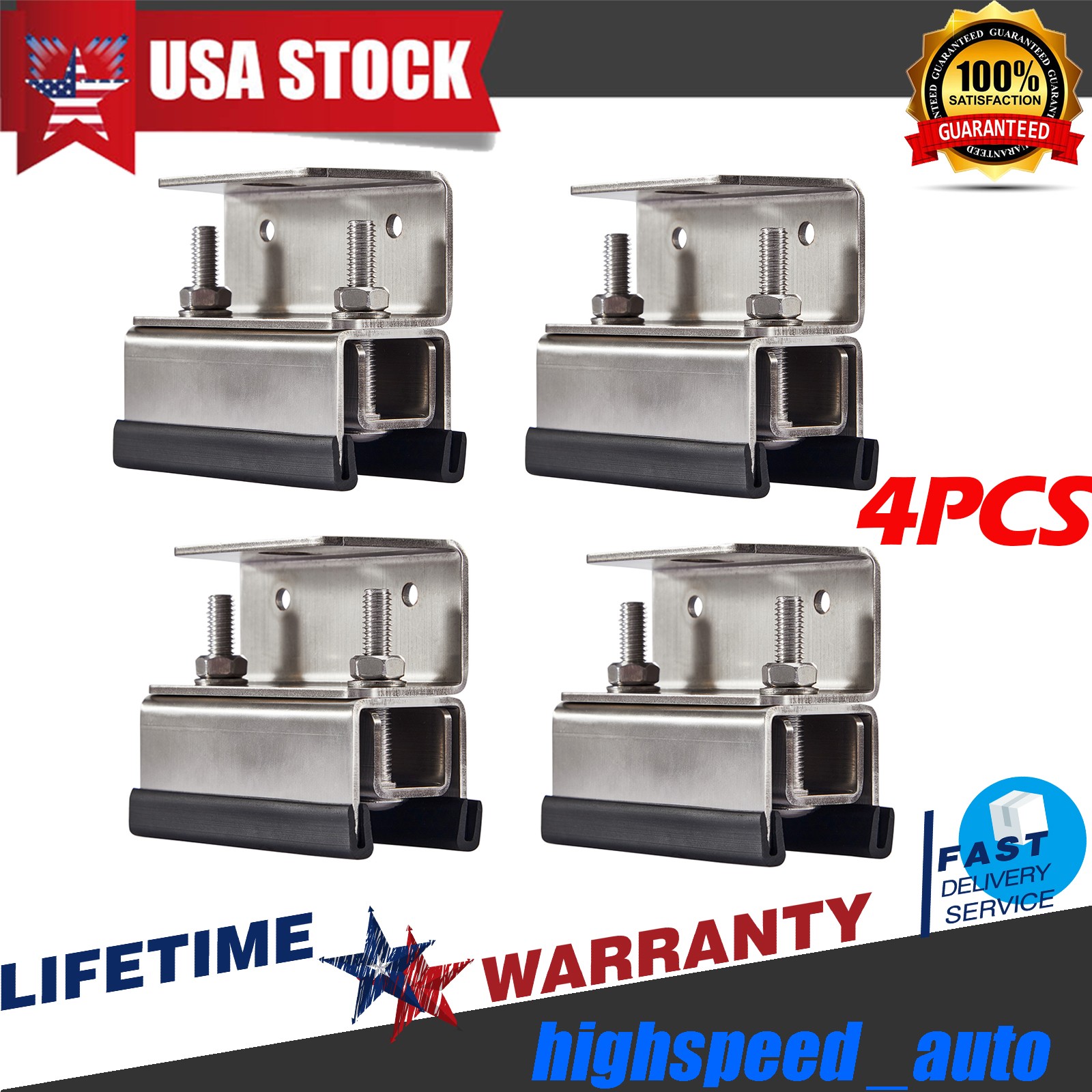 4PCS 304 Stainless Steel Roof Rack Mount Kits For ProMaster,Boxer,Jumper,Ducato