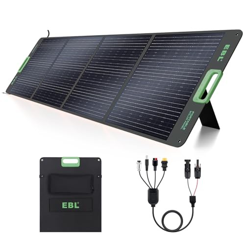EBL 200W PORTABLE SOLAR PANEL FOLDABLE IP65 WATERPROOF ESP-200-GREEN – GREEN