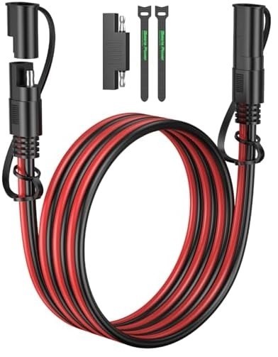 SAE 10FT 16AWG Battery Charger Extension Cord with Quick Disconnect Connector…