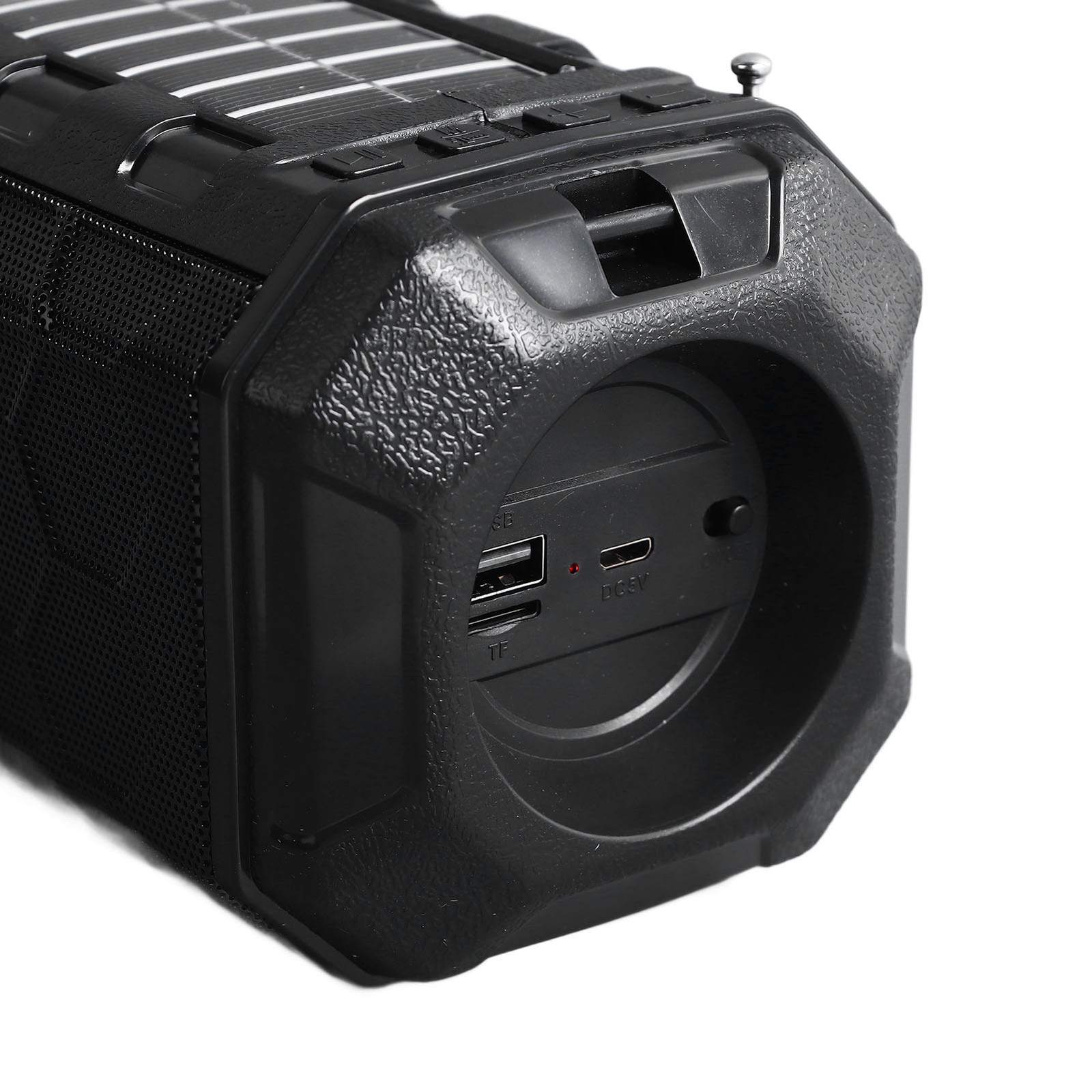 Solar Bluetooth Speaker Solar Panel Waterproof 1200mAh Bright Flashlight Ra GTYX